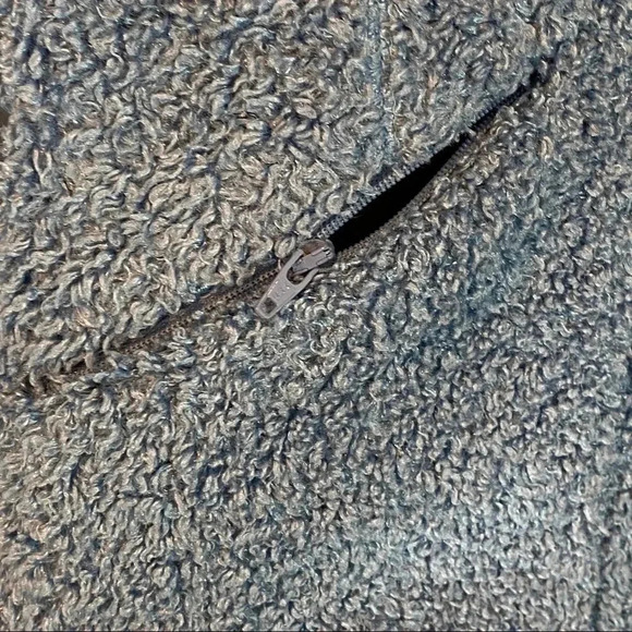 Athleta Blue Teddy Fleece Full Zip Jacket Size Small - Picture 4 of 8